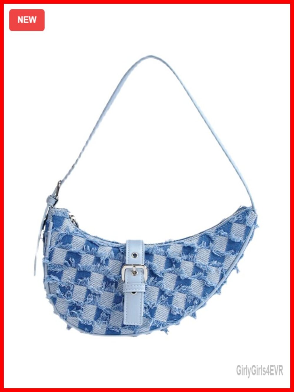 Chic Half Moon Saddle Hobo Bag Vegan Leather Shoulder Purse Handbag